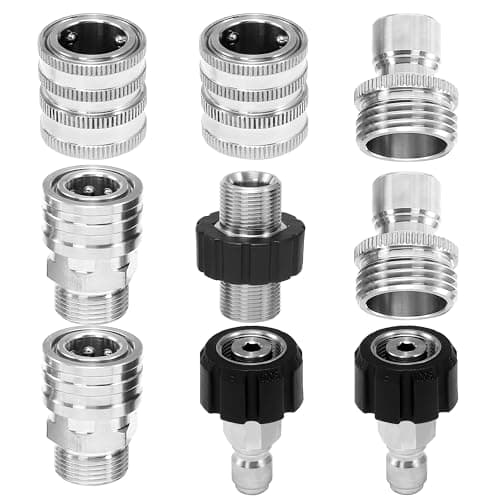 Tool Daily M22 to 3/8 Inch Quick Connect Pressure Washer Adapter Set, 9 Pack