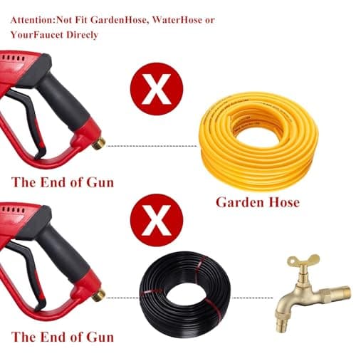 Hourleey Red High Power Pressure Washer Gun, 5000 PSI, 40 Inch, M22 Fittings