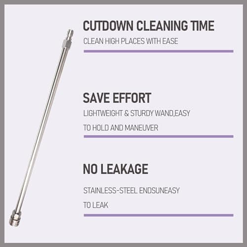 Hourleey 2-Pack 17 Inch Pressure Washer Wand, Stainless Steel for Power Wash