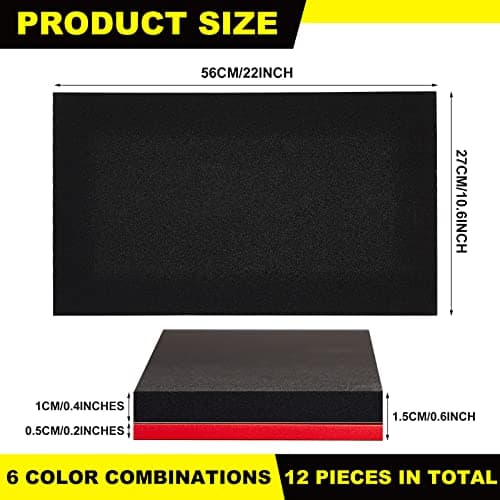 Fabbay 6 Sets Organizer for Tool Box: Adjustable Foam, Non-Slip Mat