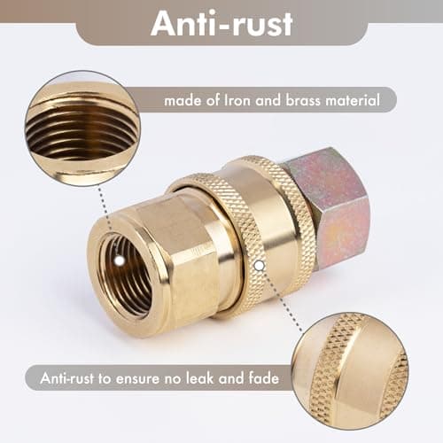 Twinkle Star 3/8 Inch Quick Connect Pressure Washer Adapter Set TWIS293