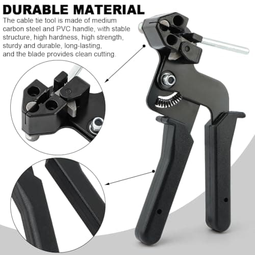 Stainless Steel Zip Tie Gun and Screwdriver Set (Black+Red)
