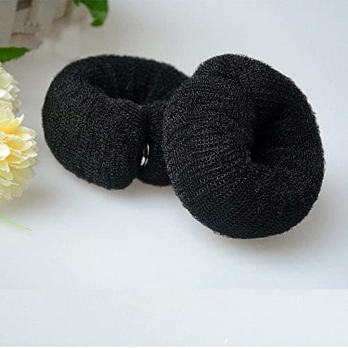 3 Pcs Hair Styling Tools: Foam Ring Shaper, Donut Bun, Long Nylon Holder (3 Multicolor)