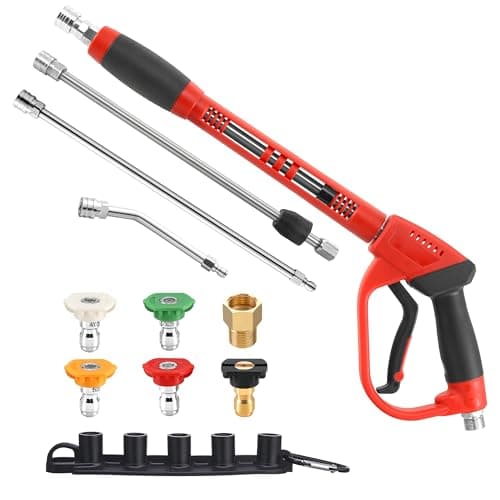 Tool Daily 17 Inch Pressure Washer Gun with 30° Wand, 4000 PSI Power Washer Extension