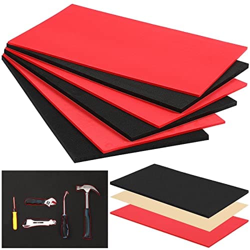 Black Top and Red Bottom Shadow Foam Organizers for Tool Box, Cabinet and Chest Drawers - Adjustable Inserts - Non Slip Mat (12 x 24 Inch)
| Adjustable Inserts Shadow Foam Organizers for Tool Box - Non Slip Mat - Black Top and Red Bottom - Cabinet a