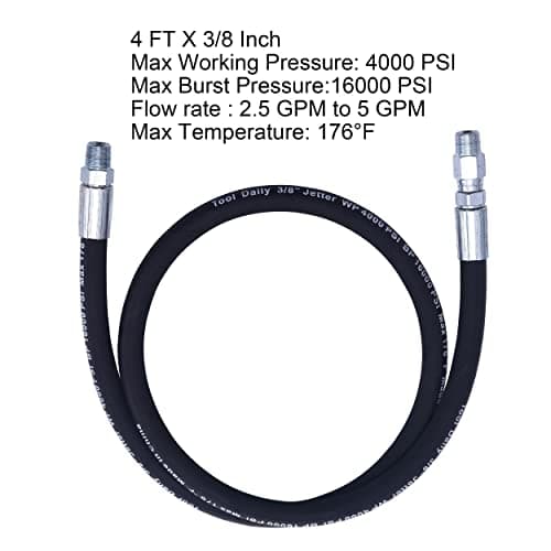 Pressure Washer Whip Hose with Swivel for Daily Use