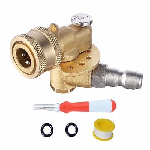 Heavy-Duty Meteor Blast 120° Pivoting Coupler, 5 Angles, Stainless Steel Safety Lock, 5000PSI, 1/4" Quick Connect