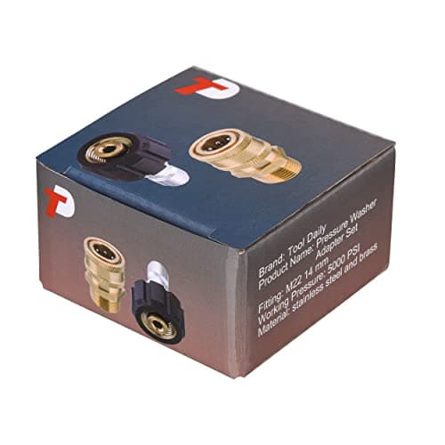 Pressure Washer Adapter Set for Daily Users, Quick Connect Kit, M22 14mm Swivel to M22 Metric Fitting, 5000 PSI