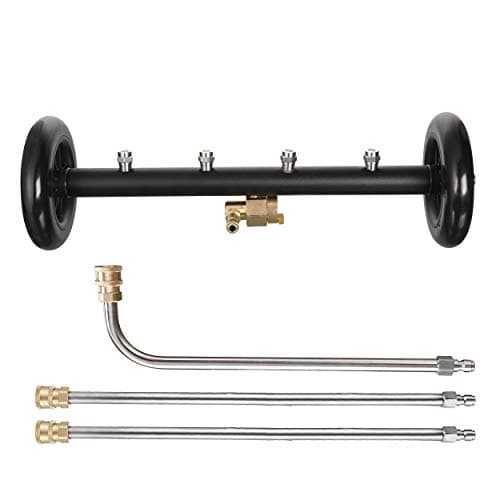Dual-Function Undercarriage Cleaner for Pressure Washer, 16 Inch, 4000 PSI, 3 Piece Extension Wand