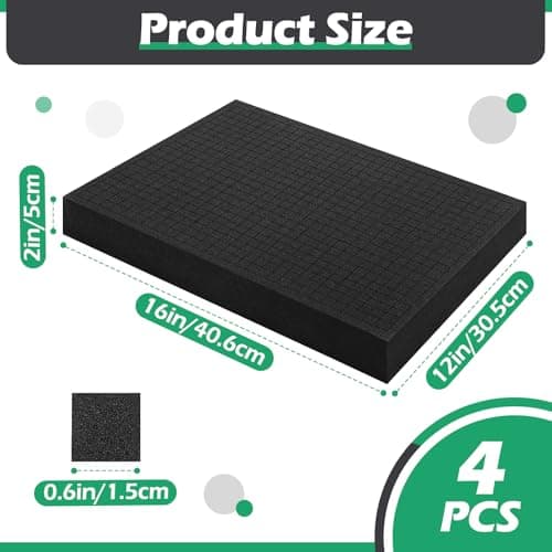 Anglecai Pick and Pluck Foam Inserts 16x12x2, Case Storage Tool Box SheetVINCE