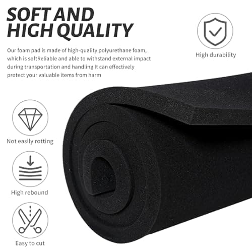 16 x 12 x 1 Inch Polyurethane Foam Board Cuttable Insert for Tool, Camera, and Craft Storage (8)