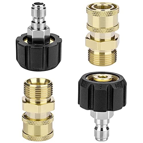 2 Pair M22 Pressure Washer Adapter, 1/4" Quick Connect, Fit 5000 PSI Nozzles & Hoses