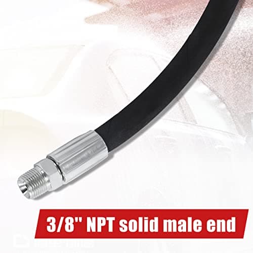 Pressure Washer Whip Hose with Swivel for Pressure Washing, 2 FT (3/8 NPT Solid + M22 Female)