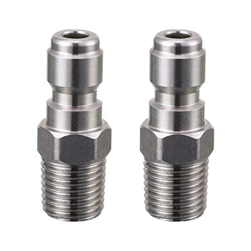 Pressure Washer Coupler Quick Connect Plug, 1/4 Inch Male NPT Fitting, 5000 PSI, 2-Pack