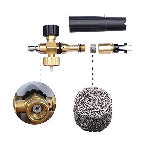 Tool Daily 1.1 mm Orifice Replacement Thread Nozzle and Mesh Filter for Foam Cannon and Foam Maker, 3000 PSI for Car Wash and Detailing