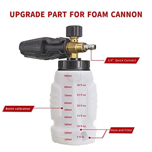 Power Washer Foam Cannon 1/4 Inch Quick Connect
| Power Washer Foam Cannon 5 Nozzles
| Power Washer Foam Cannon 1 Liter Capacity