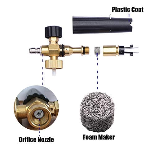Tool Daily 1.1 mm Orifice Replacement Thread Nozzle and Mesh Filter for Foam Cannon and Foam Maker, 3000 PSI for Car Wash and Detailing