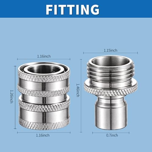Feng Pai 3/4" Stainless Steel Water Hose Quick Connect Set, 4PCS Great for RV or Pressure Washer