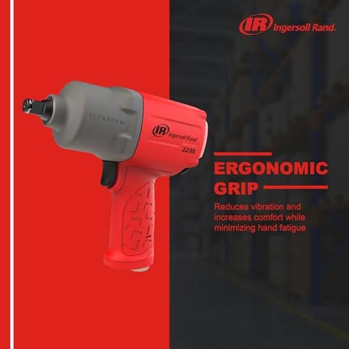Ingersoll Rand 2235TiMAX-R 1/2" Drive Air Impact Wrench, Red, 4.6 lb, 1,350 ft-lbs Torque