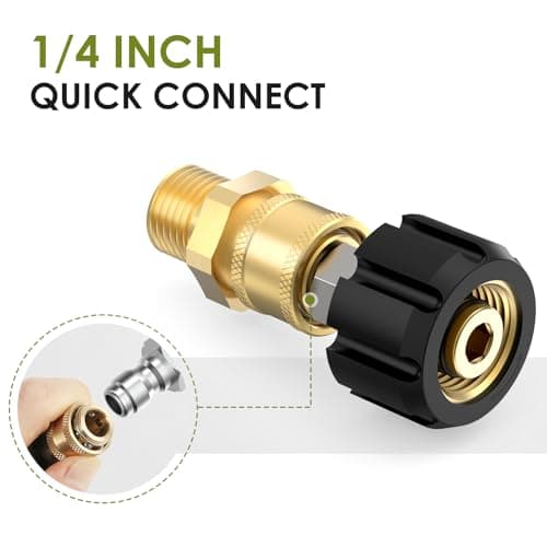 Heavy Duty 1/4" Quick Connect Fittings for Pressure Washer M22, 5000 PSI, 4 Pieces