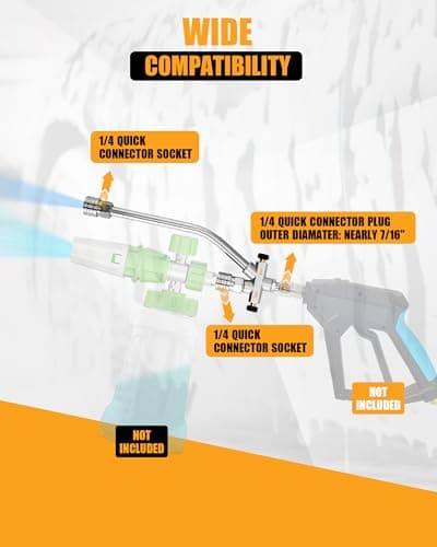 4000 PSI Foam Cannon with Dual Connector & 5 Nozzles, 1/4" Quick Connect