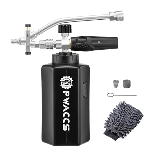 PWACCS Pressure Washer Foam Cannon Dual Connector Accessory 3600 PSI 1.5 L Big Mouth Lance