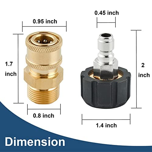 Quick Connect Fittings M22 14mm to 1/4 Inch Adapter Set, 4 Pieces