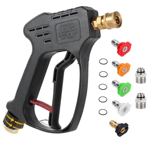 5000 PSI Max M22 Swivel High Pressure Washer Gun with 5 Nozzles for Driveway & Yard Cleaning