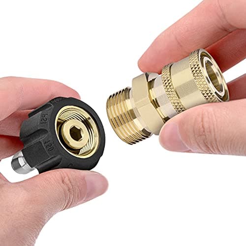 2 Pair M22 Pressure Washer Adapter, 1/4" Quick Connect, Fit 5000 PSI Nozzles & Hoses