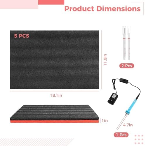 Homaisson Tool Box Foam Sets for Mechanic Storage - 5 Liners, 1 Cutter, 2 Markers, Adjustable Organizers, Non-Slip Mats, 18.1x11.8x1"  

Homaisson Tool Box Foam Sets for Home Workshop - 5 Liners, 1 Cutter, 2 Markers, Adjustable Organizers, Non-Slip M
