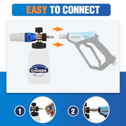 5000PSI Pressure Washer Foam Cannon, Heavy Duty Car Wash Gun - White