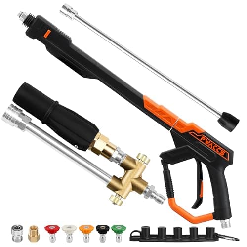 PWACCS 5 Nozzle Pressure Washer Gun, 4000 PSI, Dual-purpose Nozzles, 43 Inch Extension