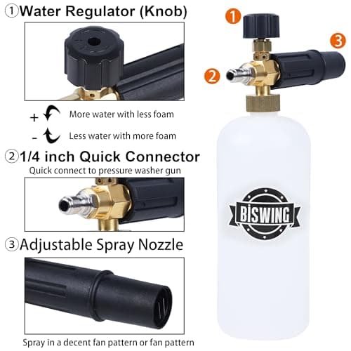 Biswing 4000 PSI Pressure Washer Gun with Foam Cannon