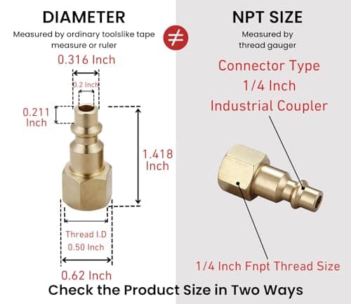 Industrial Air Compressor Quick-Connect FNPT Female Plug Kit