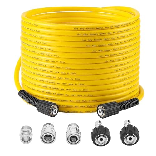 Tool Daily Pressure Washer Hose 50FT X 1/4", Multiple Degrees Nozzle Tips