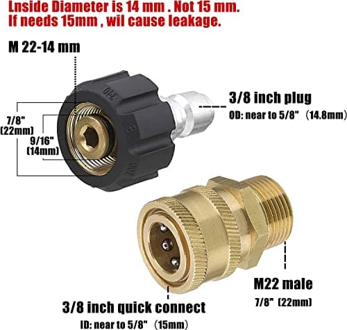 Pressure Washer Adapter Set for Daily Use