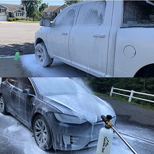 Twinkle Star Foam Cannon 1 L Bottle Snow Foam Lance with 1/4" Quick Connector for Pressure Washer Users Winter Cleaning