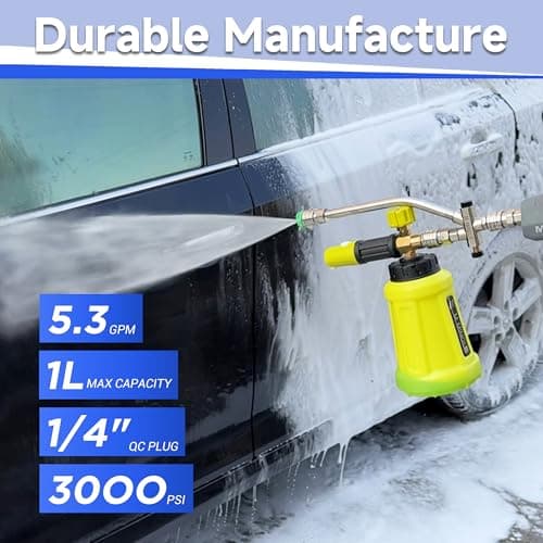 MMINGLE Foam Cannon for Pressure Washer, Dual Connector & 5 Nozzles