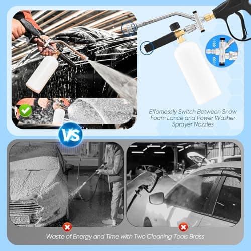 Sakerplus Foam Cannon Dual Connector Accessory Pressure Washer Gun for Car Washing and Cleaning
| Saker Foam Cannon Dual Connector Accessory 5 Power Washer Sprayer Nozzles for Daily Use
| Sakerplus Foam Cannon Dual Connector Accessory Pressure Washe