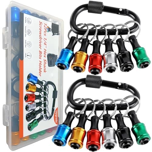 12PCS 1/4 Socket Hex Shank Screwdriver Bit Holders, Quick Release for Impact Driver & Drill Bit Keychain Extension Bar