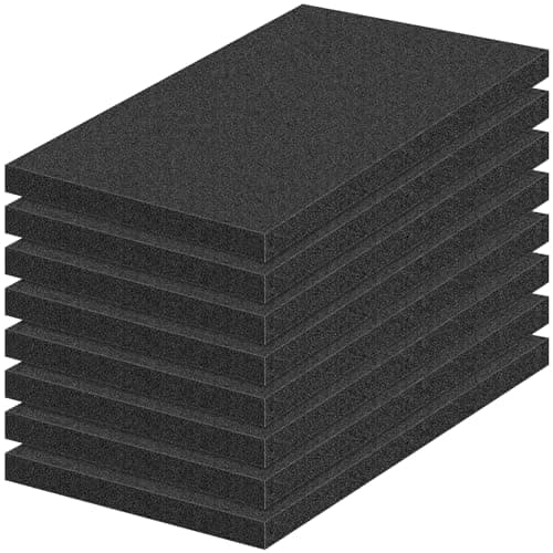 16" x 12" High Density Polyurethane Foam Sheets Black, Cuttable Packing Inserts