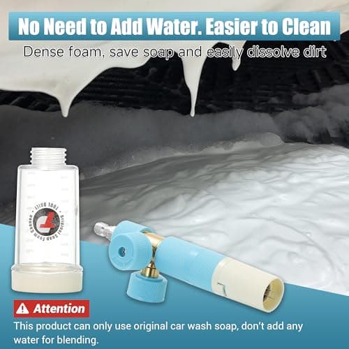 Original Soap Cannon with Dual Connector for Pressure Washer
| 5 Power Washer Nozzle Tips for Foam Cannon
| 1/4 Inch Quick Connect Foam Cannon for Pressure Washers