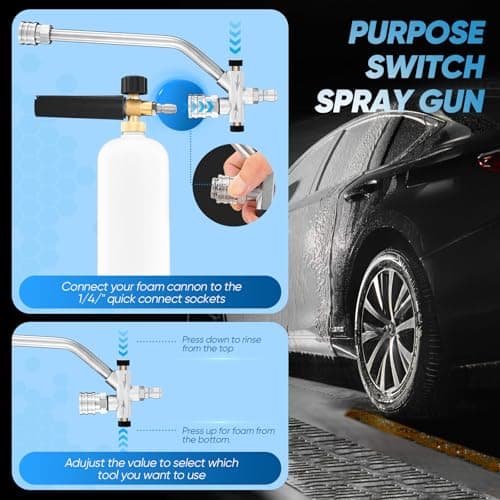 Sakerplus Foam Cannon Dual Connector Accessory Pressure Washer Gun for Car Washing and Cleaning
| Saker Foam Cannon Dual Connector Accessory 5 Power Washer Sprayer Nozzles for Daily Use
| Sakerplus Foam Cannon Dual Connector Accessory Pressure Washe