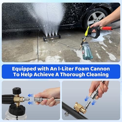 Daily Tool Undercarriage Pressure Washer Attachment - 3600 PSI, 16 Inch, 3 Pieces Extension Wand
| Dual-Function Undercarriage Cleaner with Foam Cannon - 3600 PSI, 16 Inch, Under Car Wash
| 3600 PSI Under Car Wash Water Broom - 16 Inch, Dual-Functio