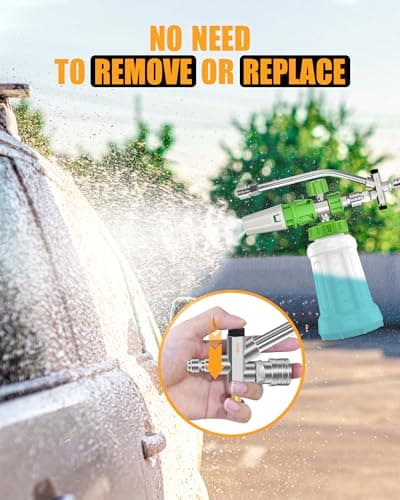 4000 PSI Foam Cannon with Dual Connector & 5 Nozzles, 1/4" Quick Connect