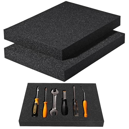 16x12x2 Inch Cuttable Polyurethane Foam Pads for Tool Box and Cases