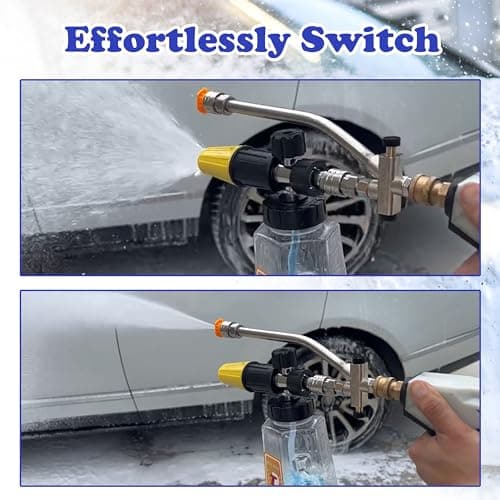 High-Pressure Washing Foam Cannon with Dual-Connector for Soap Tip Attachment
| Dual-Connector Pressure Washer Foam Cannon - 5 Nozzles for Intense Cleaning
| Quick Connect 1/4" Dual-Tip Foam Cannon - Power Washer Sprayer for Heavy Duty Cleaning