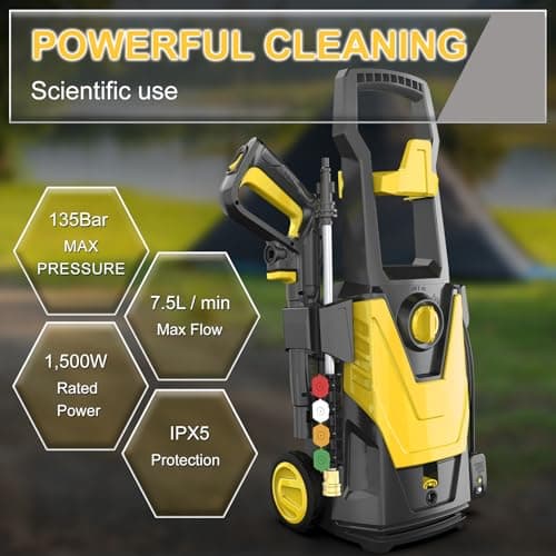 Electric Pressure Washer 4800 PSI, Foam Cannon, 3.2 GPM, Quick Connect Nozzles for Cars, Fences, Driveways, Homes, Patio