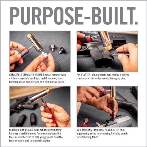 Real Avid Hammer Set & Punch Kit - Gunsmithing Hammer & 4 Tips, Non-Marring Tools