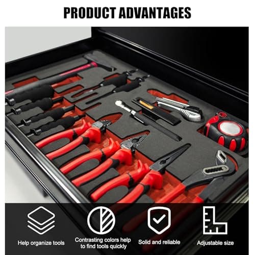 5 PCS Tool Box Foam Inserts for Tool Cabinet Storage Organization Craft
| 17.3x12x1 Inch Tool Foam Sheets Organizer for Toolbox Chest Drawer
| Foam Inserts for Cases Toolbox Cabinet Chest Drawer Storage Solutions